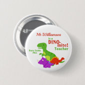 Dino-mite Dinosaurier Lehrerbewertung Button (Vorne & Hinten)