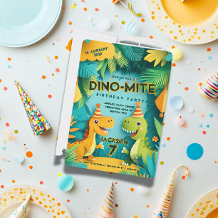 Dino-Mite Dinosaurier-Themen-Party zum Geburtstag Einladung