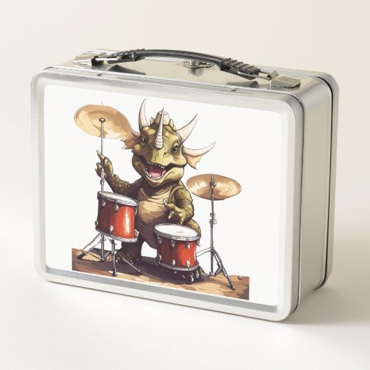 Dino-mite Drummer Metal Lunchbox (Rückseite)