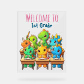 Dino-Mite Erste Grader! - Ein Jurassischer Willkom Acrylschild (Vorderseite)