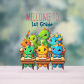 Dino-Mite Erste Grader! - Ein Jurassischer Willkom Acrylschild (Neutral)