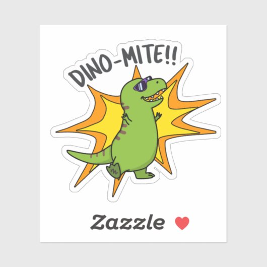 Dino-mite Funny TRex Dinosaur Pun Aufkleber (Blatt)