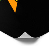 Dino-mite Funny TRex Dinosaur Pun Dark BG Poster (Ecke)