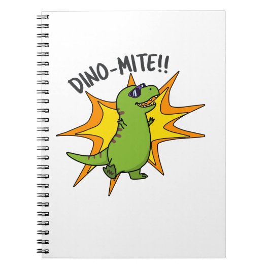 Dino-mite Funny TRex Dinosaur Pun Notizblock (Vorderseite)