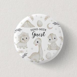 Dino-Mite Gast Dinosaurien-Geburtstagsfeier Button