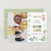 Dino-mite Geburtstags-Foto Postkarte (Vorne/Hinten)
