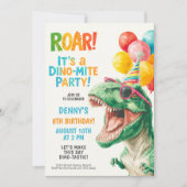 Dino-Mite Geburtstagsfeier-Design Einladung (Vorderseite)