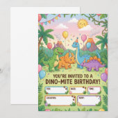 Dino-Mite Kids Birthday Party Invitation Einladung (Vorne/Hinten)
