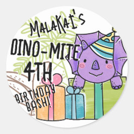 Dino-Mite Kids Geburtstagsparty Dinosaurier Runder Aufkleber