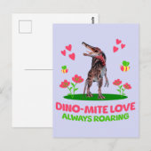 Dino-Mite-Liebe, immer roaring Funny Dinosaur Postkarte (Vorne/Hinten)