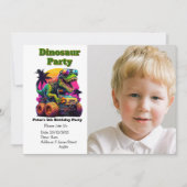Dino-Mite Monster Truck Birthday Bash Einladung (Vorderseite)