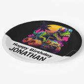 Dino-Mite Monster Truck Geburtstagsparty Pappteller (Schrägansicht)