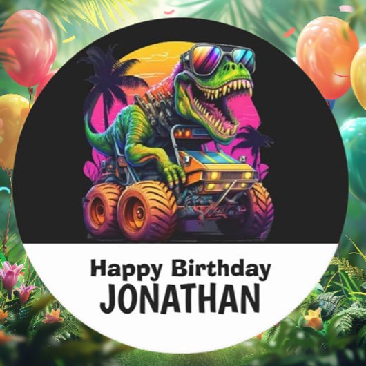 Dino-Mite Monster Truck Geburtstagsparty Pappteller