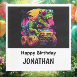 Dino-Mite Monster Truck Geburtstagsparty Serviette