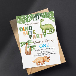 Dino-mite Party 1. Geburtstag Einladung