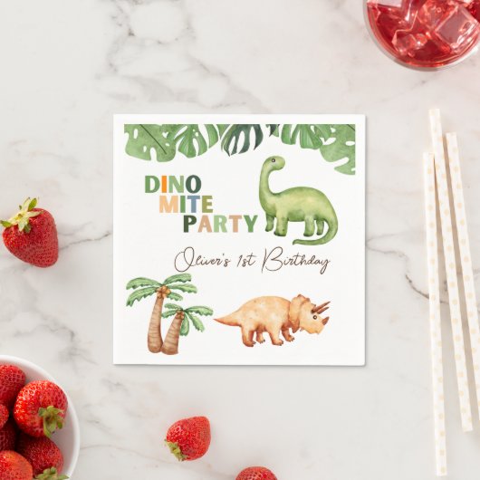 Dino-mite Party 1. Geburtstag Serviette (Beispiel)