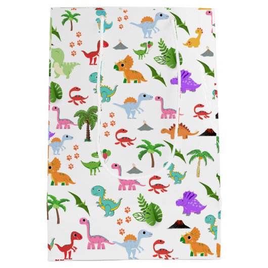 "Dino-mite Party: Jurassic Joy Unleashed! Mittlere Geschenktüte (Rückseite)