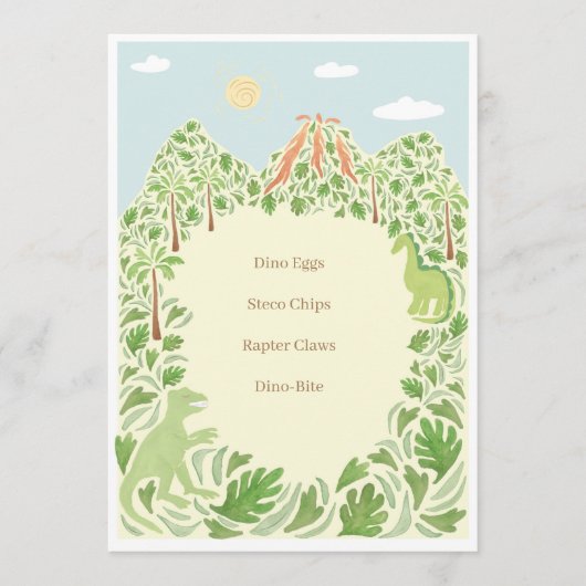 Dino-Mite-Party-Menü Programm (Vorderseite)