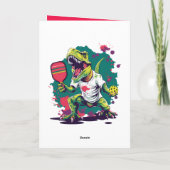 Dino-mite-Pickleball Geburtstag Feiertagskarte (Rückseite)