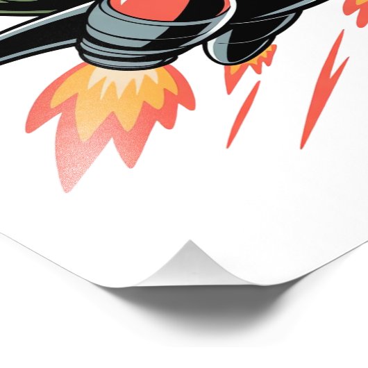 Dino-mite-Pilot Fotodruck (Ecke)