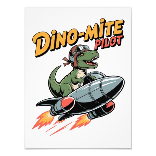 Dino-mite-Pilot Fotodruck (Vorne)