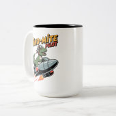 Dino-mite-Pilot Zweifarbige Tasse (Vorderseite Links)