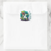 Dino-mite Quadratischer Aufkleber (Tasche)