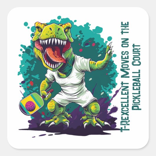 Dino-mite Quadratischer Aufkleber (Vorderseite)
