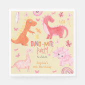 Dino-Mite-Rosa-Dino-Geburtstagsparty Serviette (Vorderseite)