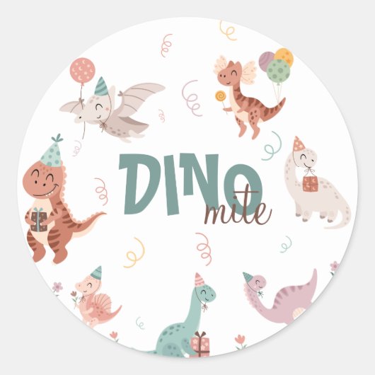 Dino-Mite Runder Aufkleber (Vorderseite)