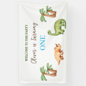 Dino-mite t-rex Geburtstagsparty Banner (Vertikal)