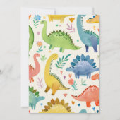 DINO-MITE Wasserfarbe Dinosaurier Kindergeburtstag Einladung (Rückseite)
