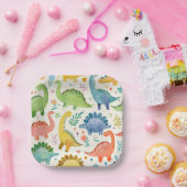 DINO-MITE Wasserfarbe Dinosaurier Kindergeburtstag Pappteller (Party)