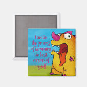Dino-Monster mit Anführungszeichen auf Magnet (Vorderseite/Rückseite)