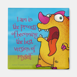 Dino-Monster mit Anführungszeichen auf Magnet