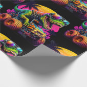 Dino Monster Truck Geschenkpapier (Ecke)