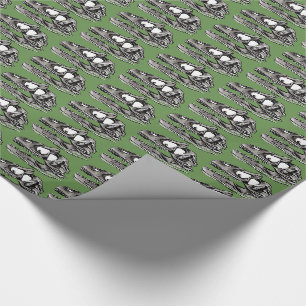 DINO - Moosgrünes glänzendes Geschenkpapier, 76 cm Geschenkpapier