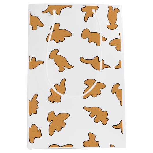 Dino-Nuggets-Muster Mittlere Geschenktüte (Vorderseite)