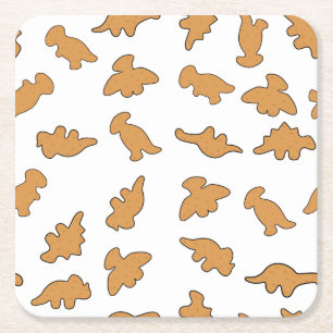 Dino-Nuggets-Muster Rechteckiger Pappuntersetzer