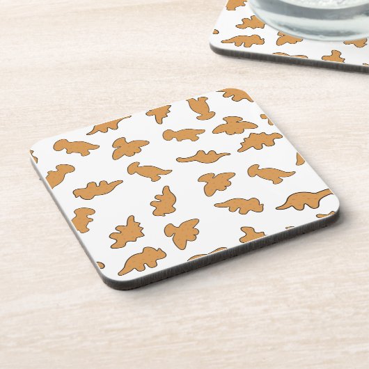 Dino Nuggets Pattern Getränkeuntersetzer (Linke Seite)