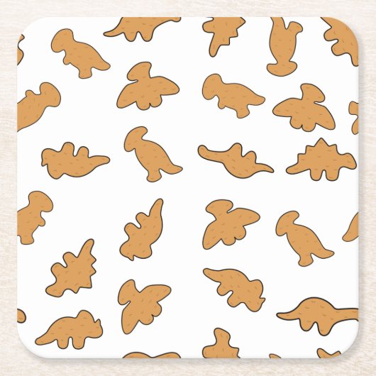 Dino Nuggets Pattern Rechteckiger Pappuntersetzer (Vorderseite)