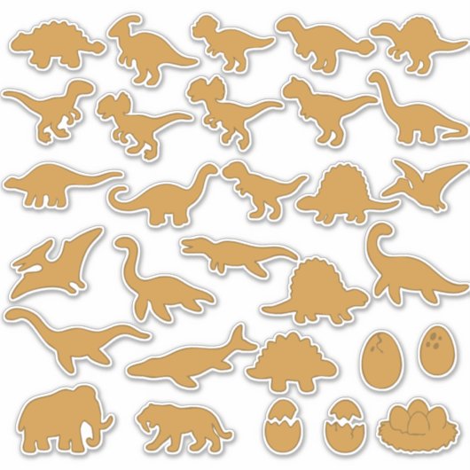 Dino-Nuggets-Sucht-Set mit 30 Stück Aufkleber (Vorderseite)
