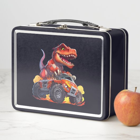Dino on Wheels: "Back-to-School Adventure Lunch Bo Metall Brotdose (Beispiel)