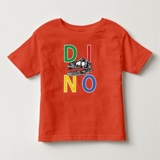 DINO - Orange Kleinkind Fine Jersey T - Shirt (Vorderseite)