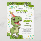 Dino Party 2. Geburtstag Einladung (Vorne/Hinten)