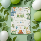 Dino Party | Cute Dinosaurs First Birthday Invitat Einladung