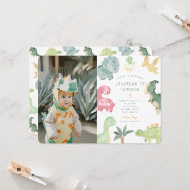 Dino Party Dino mite Foto Geburtstag Einladung