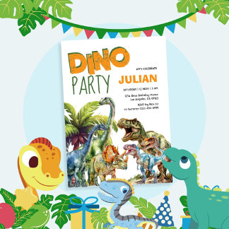 Dino Party Dinosaur Geburtstag Einladung