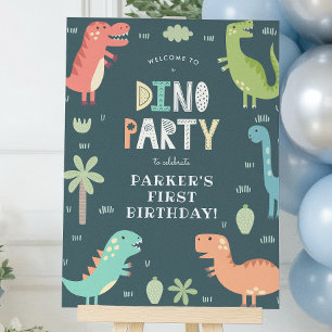 Dino Party Dinosaurier Geburtstagsfeier Begrüßungs Poster