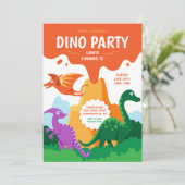 Dino Party Einladung (Stehend Vorderseite)